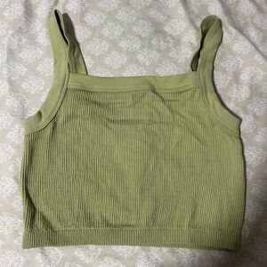Cotton On Olive Ribbed Crop Top